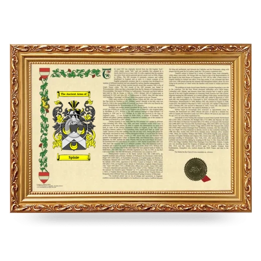 Spinie Armorial Landscape Framed - Gold