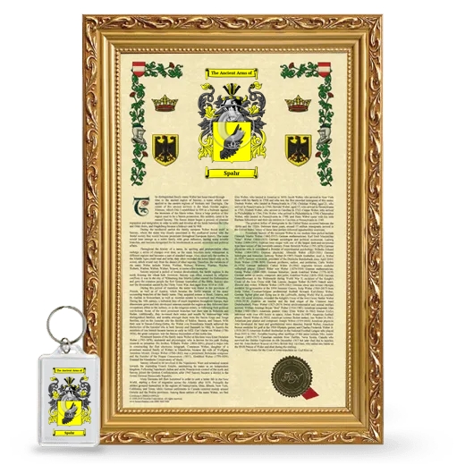 Spahr Framed Armorial History and Keychain - Gold