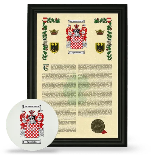Spunheim Framed Armorial History and Mouse Pad - Black