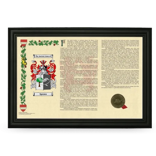 Sprows Armorial Landscape Framed - Black