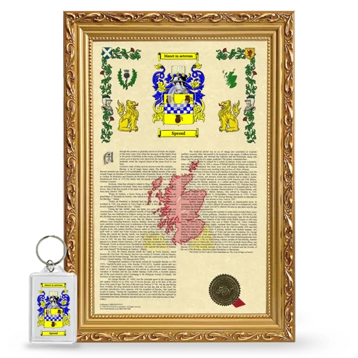 Sproul Framed Armorial History and Keychain - Gold