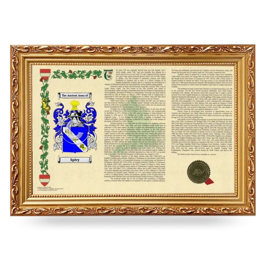 Spivy Armorial Landscape Framed - Gold