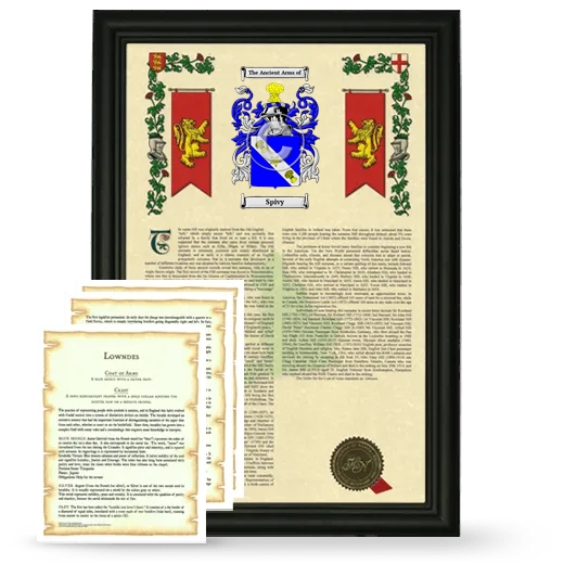 Spivy Framed Armorial History and Symbolism - Black