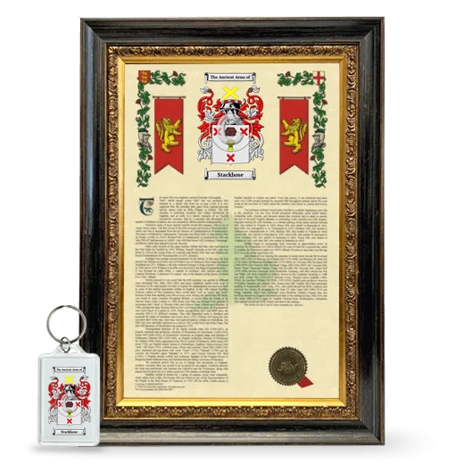 Stackhose Framed Armorial History and Keychain - Heirloom