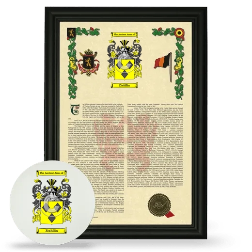 Ztahllin Framed Armorial History and Mouse Pad - Black