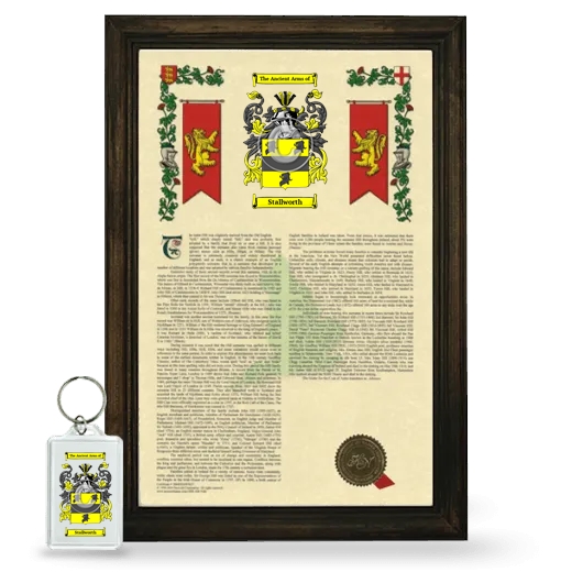 Stallworth Framed Armorial History and Keychain - Brown