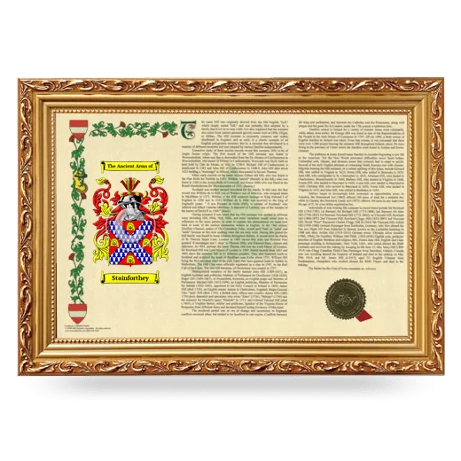 Stainforthey Armorial Landscape Framed - Gold