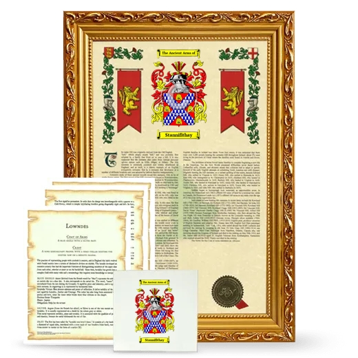 Stannifithay Framed Armorial, Symbolism and Large Tile - Gold