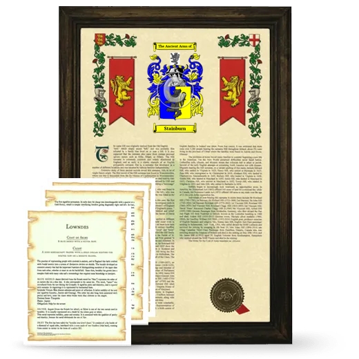 Stainburn Framed Armorial History and Symbolism - Brown