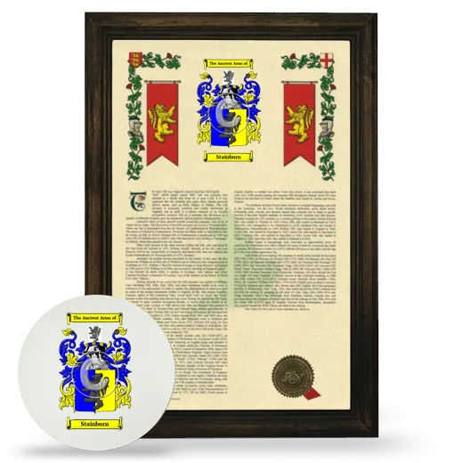 Stainburn Framed Armorial History and Mouse Pad - Brown