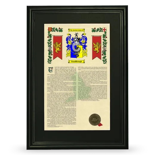 Standbrough Deluxe Armorial Framed - Black