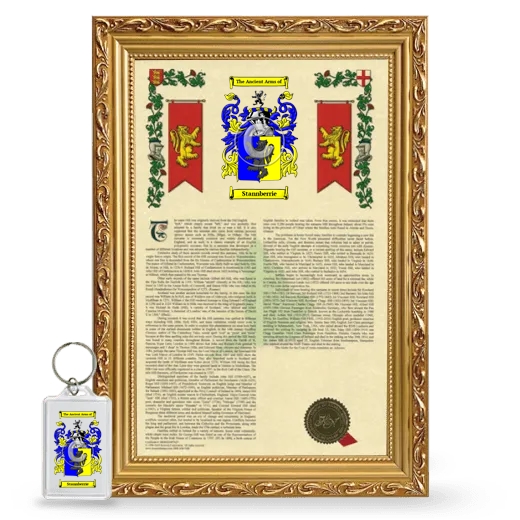 Stannberrie Framed Armorial History and Keychain - Gold