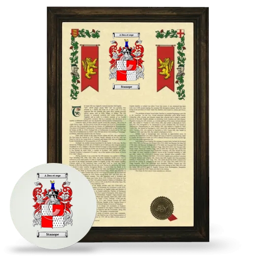 Stanope Framed Armorial History and Mouse Pad - Brown