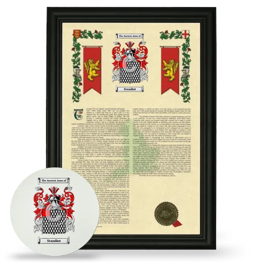 Standint Framed Armorial History and Mouse Pad - Black