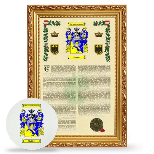 Statten Framed Armorial History and Mouse Pad - Gold