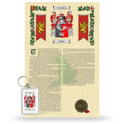 Steers Armorial History and Keychain Package