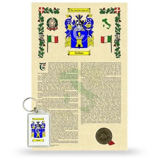 Stefano Armorial History and Keychain Package