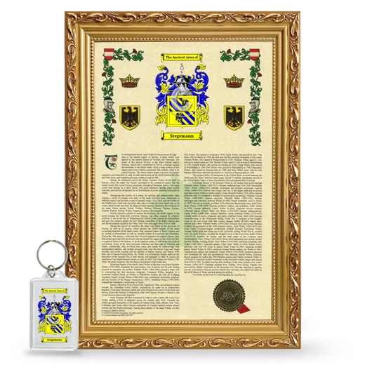 Stegemann Framed Armorial History and Keychain - Gold