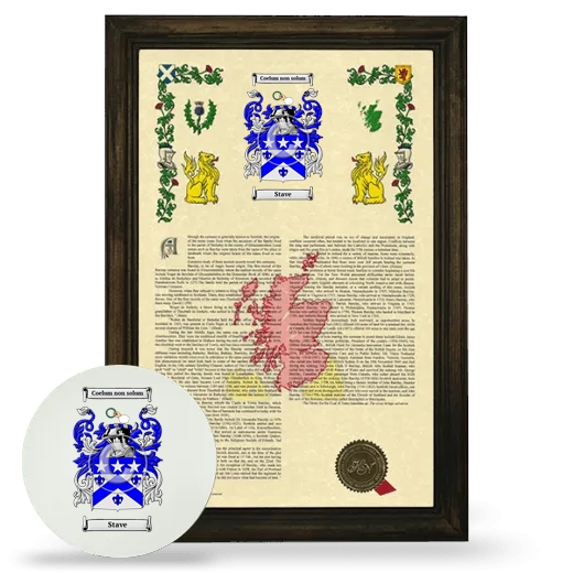 Stave Framed Armorial History and Mouse Pad - Brown