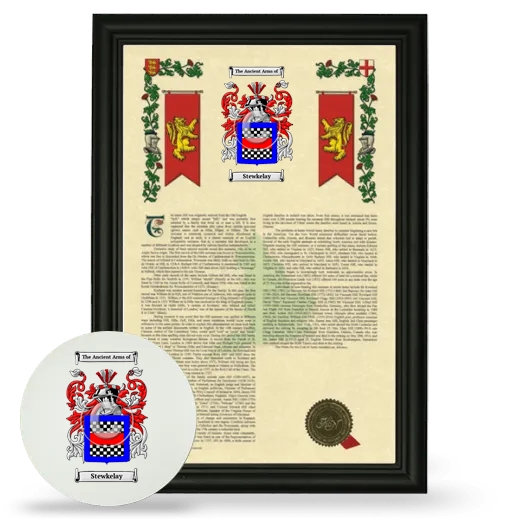 Stewkelay Framed Armorial History and Mouse Pad - Black