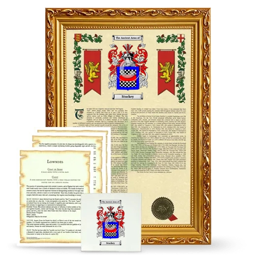 Stuckey Framed Armorial, Symbolism and Large Tile - Gold