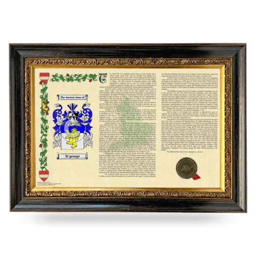 St'george Armorial Landscape Framed - Heirloom