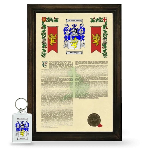 St-George Framed Armorial History and Keychain - Brown
