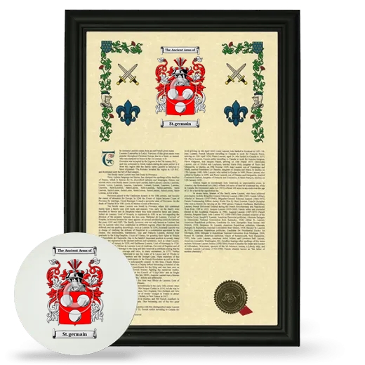 St.germain Framed Armorial History and Mouse Pad - Black