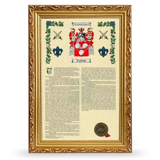 St.germin Armorial History Framed - Gold