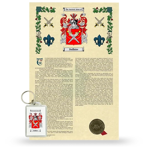 Daillaire Armorial History and Keychain Package