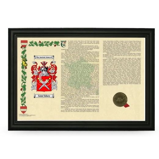 Saint'hilary Armorial Landscape Framed - Black