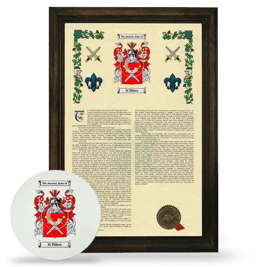 St'Hilary Framed Armorial History and Mouse Pad - Brown