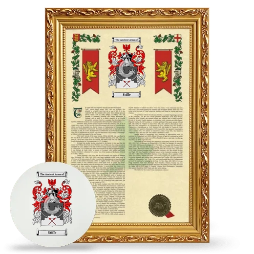 Stiffe Framed Armorial History and Mouse Pad - Gold