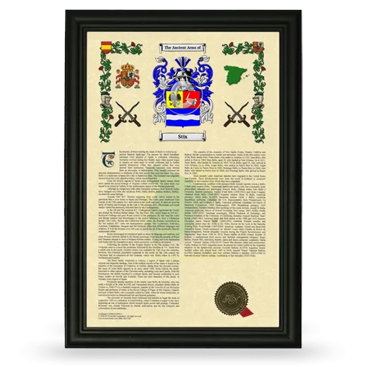 Stix Armorial History Framed - Black