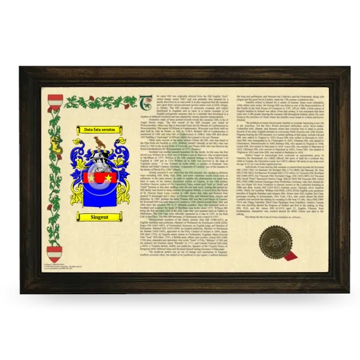 Singent Armorial Landscape Framed - Brown