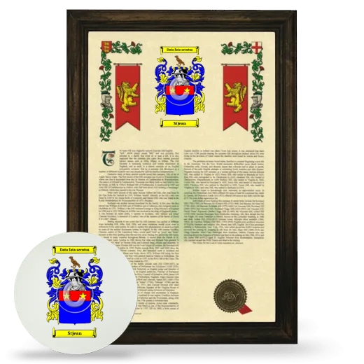 Stjean Framed Armorial History and Mouse Pad - Brown