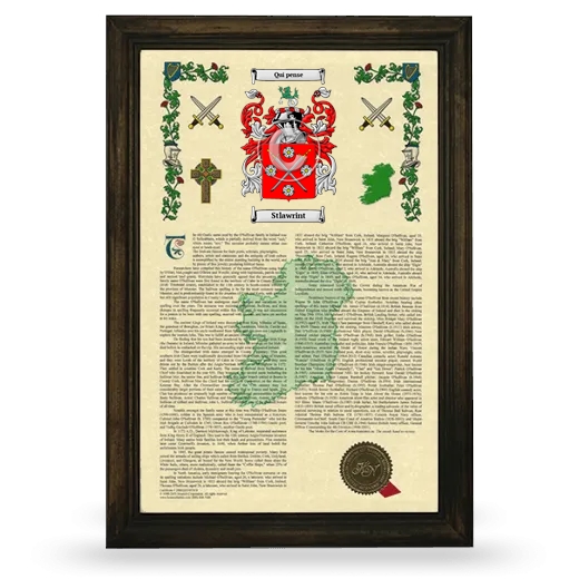 Stlawrint Armorial History Framed - Brown