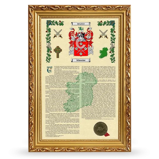 Stlawrint Armorial History Framed - Gold