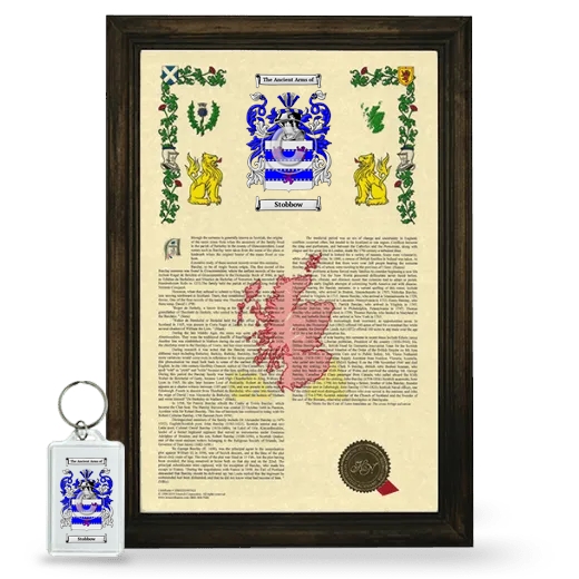 Stobbow Framed Armorial History and Keychain - Brown