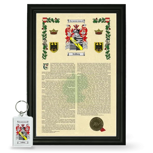 Stolberg Framed Armorial History and Keychain - Black