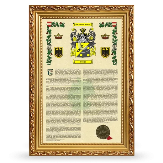 Stohl Armorial History Framed - Gold