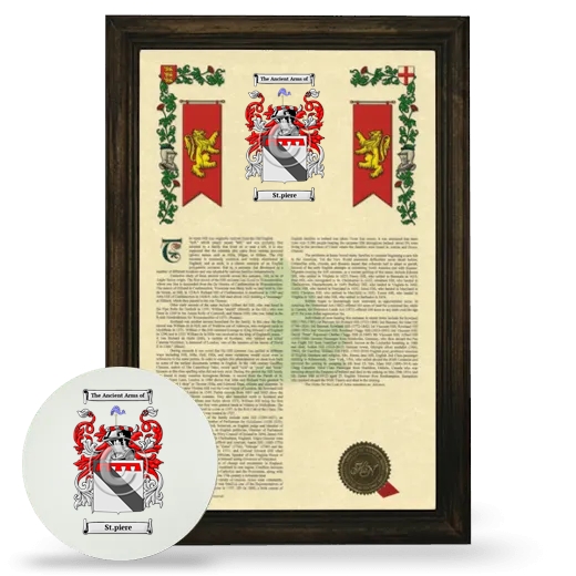 St.piere Framed Armorial History and Mouse Pad - Brown