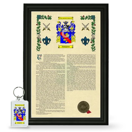 Saintperre Framed Armorial History and Keychain - Black