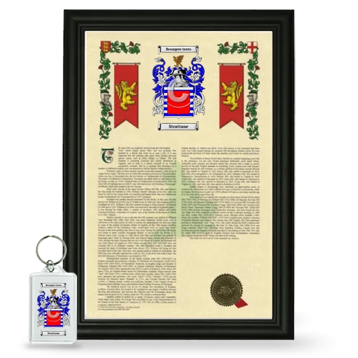 Strattane Framed Armorial History and Keychain - Black