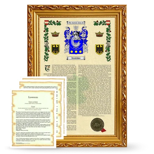 Streichier Framed Armorial History and Symbolism - Gold