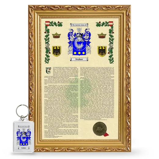 Strykarr Framed Armorial History and Keychain - Gold
