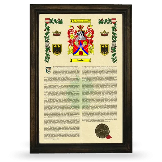 Strebel Armorial History Framed - Brown