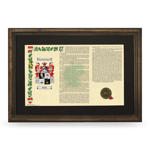 Strutz Deluxe Armorial Landscape Framed - Brown