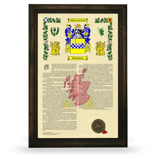Stewartson Armorial History Framed - Brown