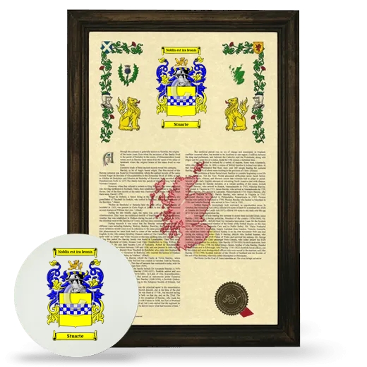 Stuarte Framed Armorial History and Mouse Pad - Brown